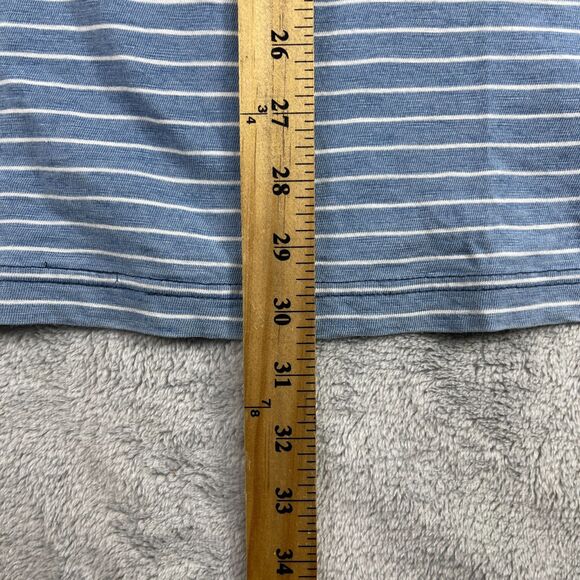 Faherty Polo Shirt Men's 2XL Blue Indigo Dyed Striped Performance Short Sleeve - Picture 8 of 9